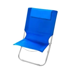 SPIAGGINA CON CUSCINO PER TESTIERA BLU 57 X 47 X 95 CM PIEGHEVOLE PORTATILE 281015
