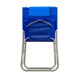 SPIAGGINA CON CUSCINO PER TESTIERA BLU 57 X 47 X 95 CM PIEGHEVOLE PORTATILE 281015