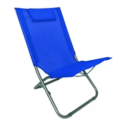 SPIAGGINA CON CUSCINO PER TESTIERA BLU 57 X 47 X 95 CM PIEGHEVOLE PORTATILE 281015