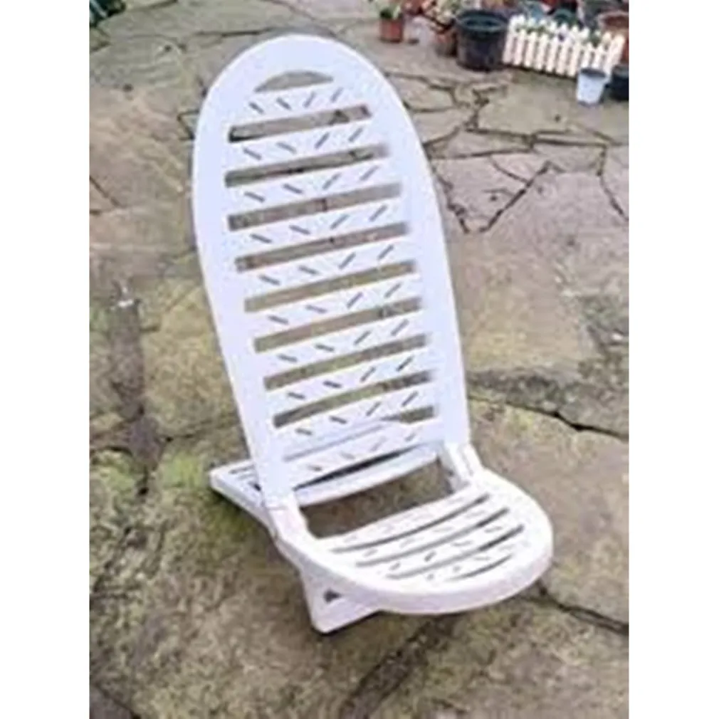 SPIAGGINA PIEGHEVOLE BIANCA IN PLASTICA 40X40X86 CM PER MARE PISCINA ESTATE 070301