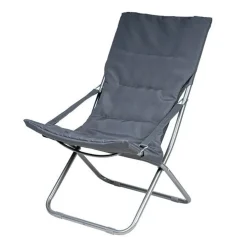 SPIAGGINA SEDIA CANAPONE IN ACCIAIO TESSUTO IMBOTTITO PIEGHEVOLE RELAX GRIGIO 3994184