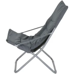 SPIAGGINA SEDIA CANAPONE IN ACCIAIO TESSUTO IMBOTTITO PIEGHEVOLE RELAX GRIGIO 3994184