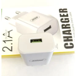 SPINA CARICABATTERIE USB SMARTPHONE 2.1A RICARICA VELOCE PER PRESA MURO Q-CD013