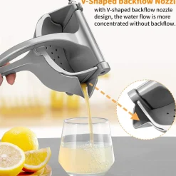 SPREMIAGRUMI MANUALE A LEVA IN ALLUMINIO CON CONTENITORE RACCOGLI SUCCO PREMUTA