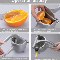 SPREMIAGRUMI MANUALE A LEVA IN ALLUMINIO CON CONTENITORE RACCOGLI SUCCO PREMUTA