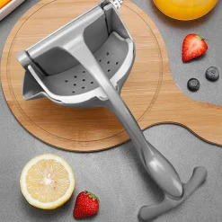 SPREMIAGRUMI MANUALE A LEVA IN ALLUMINIO CON CONTENITORE RACCOGLI SUCCO PREMUTA