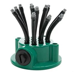 SPRUZZATORE ACQUA GIARDINO IRRIGATORE 360 GRADI ROTANTE 12 TUBI INNAFFIA PRATO