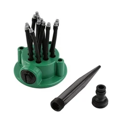 SPRUZZATORE ACQUA GIARDINO IRRIGATORE 360 GRADI ROTANTE 12 TUBI INNAFFIA PRATO