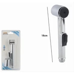SPRUZZATORE DOCCETTA PER BIDET WC DOCCIA VASCA BAGNO PULIZIA 18 CM SILVER 87548