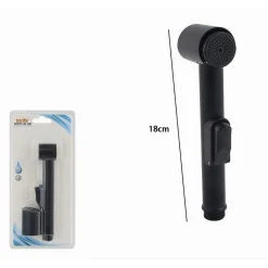 SPRUZZATORE DOCCETTA PER BIDET WC PULIZIA DOCCIA VASCA DA BAGNO 18 CM NERO 87547
