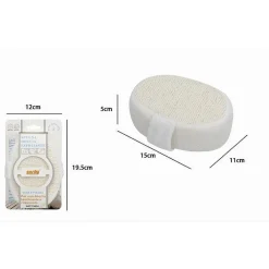 SPUGNA DOCCIA BAGNO ESFOLIANTE SCRUB PELLE CORPO OVALE CON FASCIA BIANCA 79654