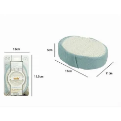 SPUGNA DOCCIA BAGNO ESFOLIANTE SCRUB PELLE CORPO OVALE CON FASCIA AZZURRA 79658