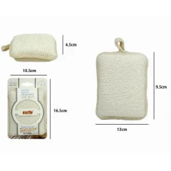 SPUGNA DOCCIA ESFOLIANTE BAGNO PER CURA CORPO BOMBATA 13X9.5X4.5CM BEIGE 79651
