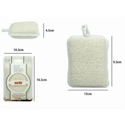 SPUGNA DOCCIA ESFOLIANTE BAGNO PER CURA CORPO BOMBATA 13X9.5X4.5 CM BIANCA 79648