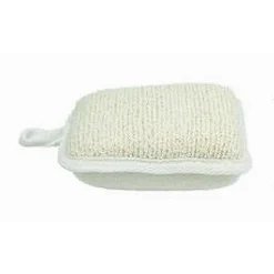 SPUGNA DOCCIA ESFOLIANTE BAGNO PER CURA CORPO BOMBATA 13X9.5X4.5 CM BIANCA 79648