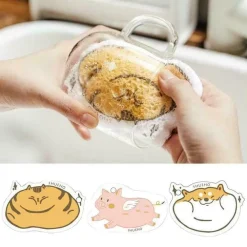 SPUGNA MAGICA ECOLOGICA IN PASATA DI LEGNO PULIZIA BAGNO CUCINA A FORMA ANIMALI