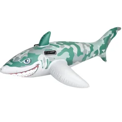 SQUALO CAVALCABILE GIOCO GONFIABILE PER BAMBINI 183X102CM MARE PISCINA