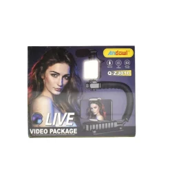 STABILIZZATORE BASE IMPUGNATURA U/C Q-ZJ010 FOTOCAMERA SMARTPHONE MICROFONO LUCE LED