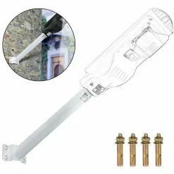 STAFFA PALO PER LAMPIONE SOLARE STRADALE SUPPORTO IN METALLO PARETE MURO 50CM