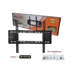STAFFA PORTA TV A MURO PARETE SUPPORTO DA 30″ A 65″ FINO A 80KG LIVELLA LI-T011