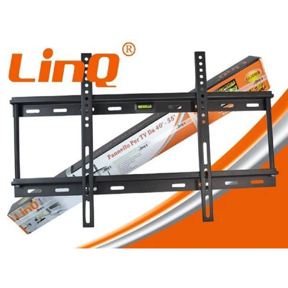 STAFFA PORTA TV A MURO SUPPPORTO DA 40″ A 55″ FINO A 80KG LI-J003 LIVELLA BOLLA
