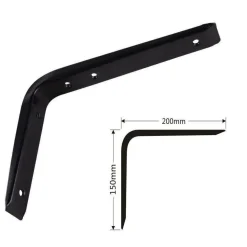 STAFFE ANGOLARI 2PZ SUPPORTO STAFFA ANGOLARE REGGIMENSOLE NERO 200 X 150 X 30 MM