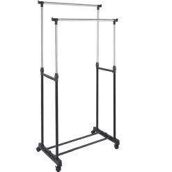 STAND APPENDIABITI ALLUNGABILE IN ACCIAIO TELESCOPICO RUOTE DOPPIO L80XH95-170CM