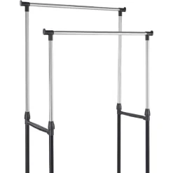 STAND APPENDIABITI ALLUNGABILE IN ACCIAIO TELESCOPICO RUOTE DOPPIO L80XH95-170CM