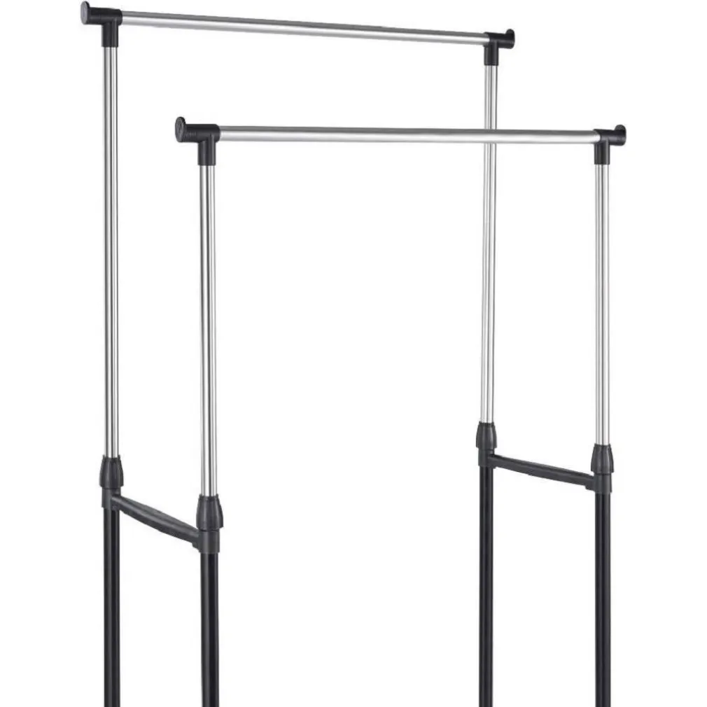 STAND APPENDIABITI ALLUNGABILE IN ACCIAIO TELESCOPICO RUOTE DOPPIO L80XH95-170CM