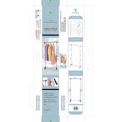 STAND APPENDIABITI ALLUNGABILE TELESCOPICO SINGOLO CON BASE 64 X 28 X 73/130 CM