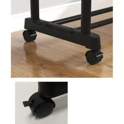 STAND APPENDIABITI ATTACCAPANNI ABITI STENDER BARRA DOPPIO CON RUOTE FRENO NERO