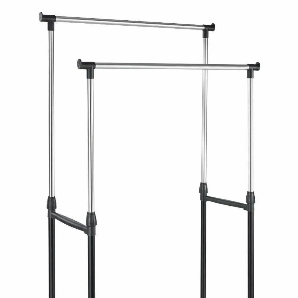 STAND APPENDIABITI DOPPIO CON RUOTE STENDER REGOLABILE IN ALTEZZA 80X40X160 CM