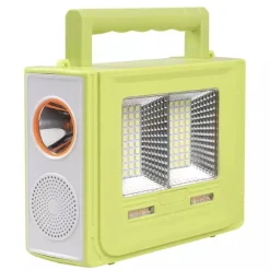 STAZIONE DI ENERGIA SOLARE PORTATILE GENERATORE DI EMERGENZA LUCE A LED E AUDIO