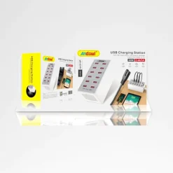 STAZIONE DI RICARICA USB DOCK CON 12 PORTE USB 60W MULTIFUNZIONE PRESA Q-CD12P