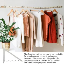 STENDIBIANCHERIA APPENDIABITI PIEGHEVOLE DESIGN ONDULATO SALVASPAZIO A PARETE