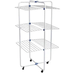 STENDIBIANCHERIA VERTICALE PIEGHEVOLE A TORRE SALVASPAZIO 3 LIVELLI CON RUOTE