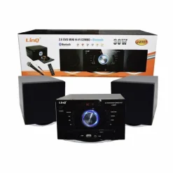 STEREO LETTORE DVD CD MINI HI-FI COMBO + BLUETOOTH 30W MICROFONO 2.0 CASSE J-2007