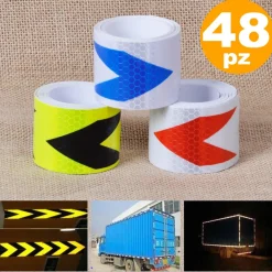 STRISCE NASTRO ADESIVO CATARIFRANGENTE AUTO CAMION VARI COLORI ALTA VISIBILITÀ