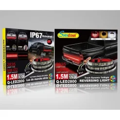 STRISCIA LED AUTOADESIVA ILLUMINAZIONE ROSSA GIALLA BIANCA 1.5MT AUTO Q-LED2800