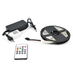 STRISCIA LED RGB AUTOADESIVA 5MT CON FUNZIONE AUDIO BLUETOOTH TELECOMANDO Q-ST50