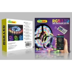 STRISCIA LED RGB AUTOADESIVA 5MT CON FUNZIONE AUDIO BLUETOOTH TELECOMANDO Q-ST50
