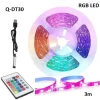 STRISCIA LED RGB USB 3 METRI CON TELECOMANDO Q-DT30 5050 5V IP67 IMPERMEABILE