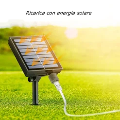 STRISCIA LUMINOSA LED 30 MT CON PANNELLO SOLARE PICCHETTO CATENA LUCE DECORAZIONI KYP-30
