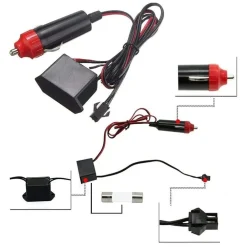 STRISCIA STRIP LED PER INTERNI AUTO A 12V FIBRA OTTICA LUCE DECORATIVA ATMOSFERA