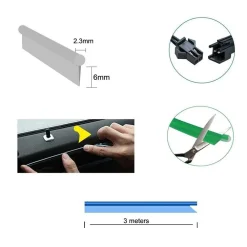 STRISCIA STRIP LED PER INTERNI AUTO A 12V FIBRA OTTICA LUCE DECORATIVA ATMOSFERA