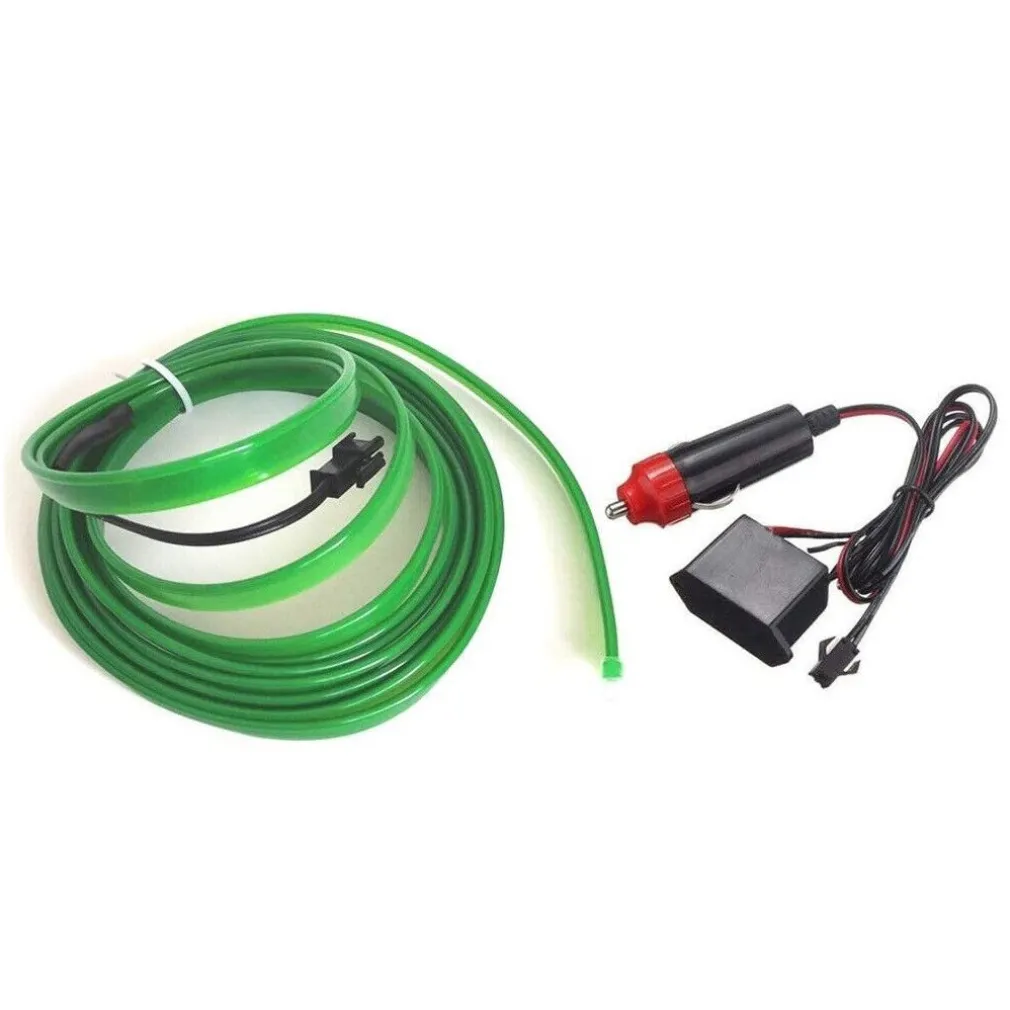 STRISCIA STRIP LED PER INTERNI AUTO A 12V FIBRA OTTICA LUCE DECORATIVA ATMOSFERA