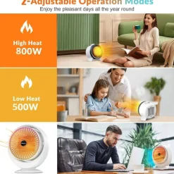 STUFA ELETTRICA VENTILATA STUFETTA BASSO CONSUMO OSCILLANTE TERMOCONVETTORE 900W