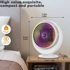 STUFA ELETTRICA VENTILATA STUFETTA BASSO CONSUMO OSCILLANTE TERMOCONVETTORE 900W