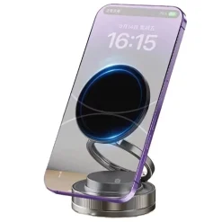 SUPPORTO AUTO MAGNETICO SMARTPHONE CON VENTOSA ASPIRA MAGSAFE CERCHIO GIREVOLE ROTAZIONE