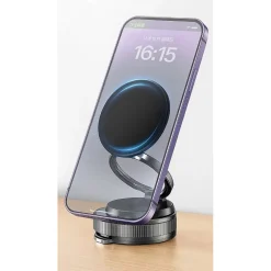 SUPPORTO AUTO MAGNETICO SMARTPHONE CON VENTOSA ASPIRA MAGSAFE CERCHIO GIREVOLE ROTAZIONE